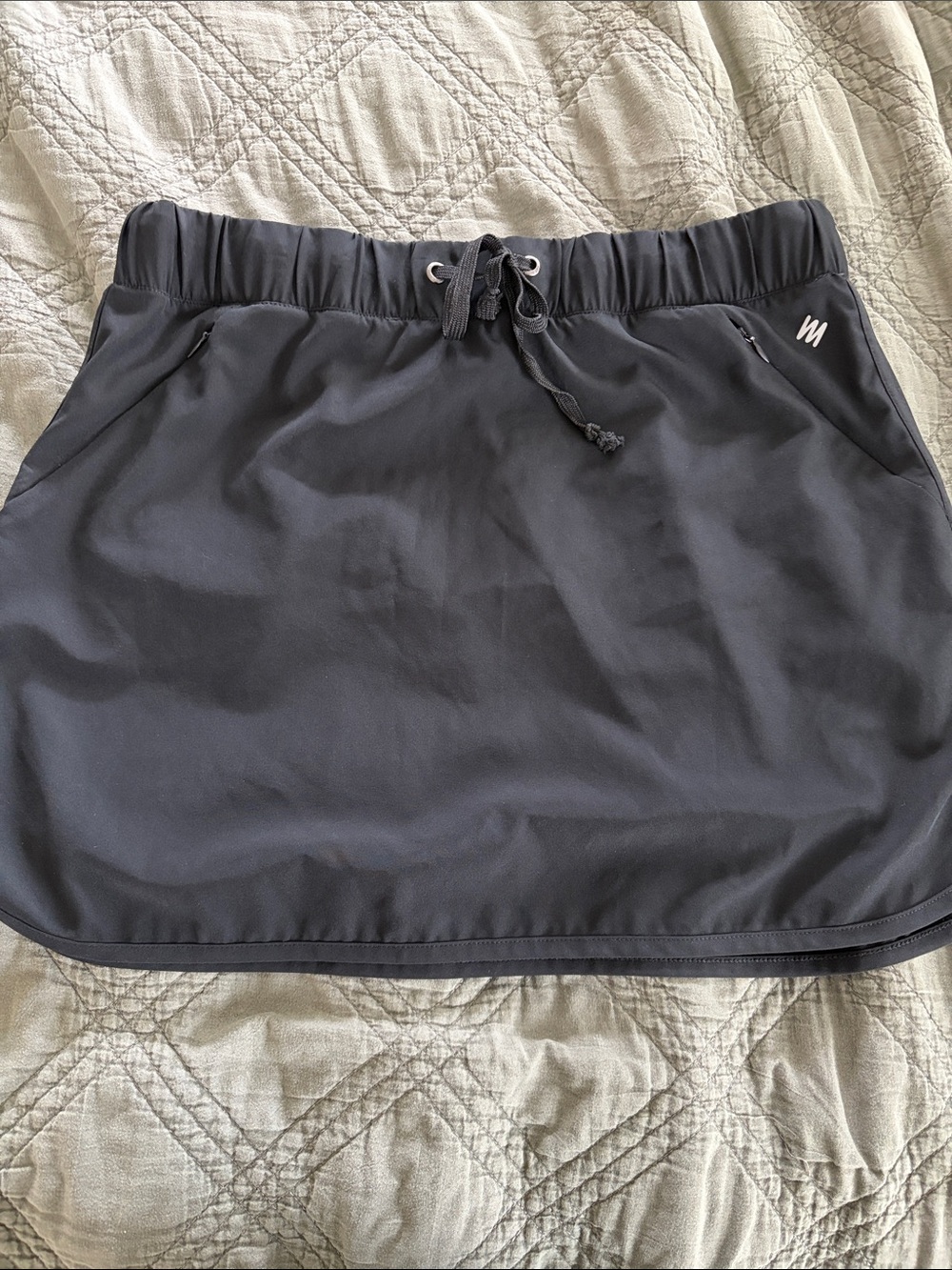 Nicole Miller Black Athletic Drawstring Mini Skirt